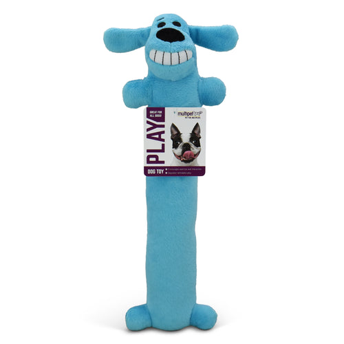 Plush Smiling Dog Toy with Squeaker, Medium Size