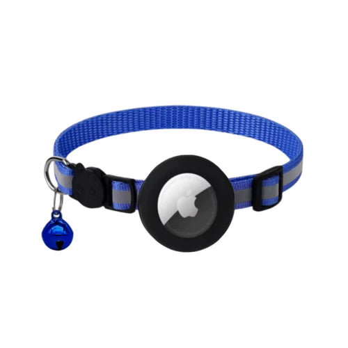 Reflective Breakaway Airtag Cat Collar 0.4Inch Adjustable with Holder Bell for Kitten Small Cat Daily Use without Locator